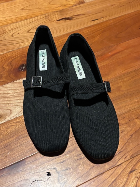 Steve Madden Shoes - Steve Madden Black Knit Mary Jane Flats with Buckle